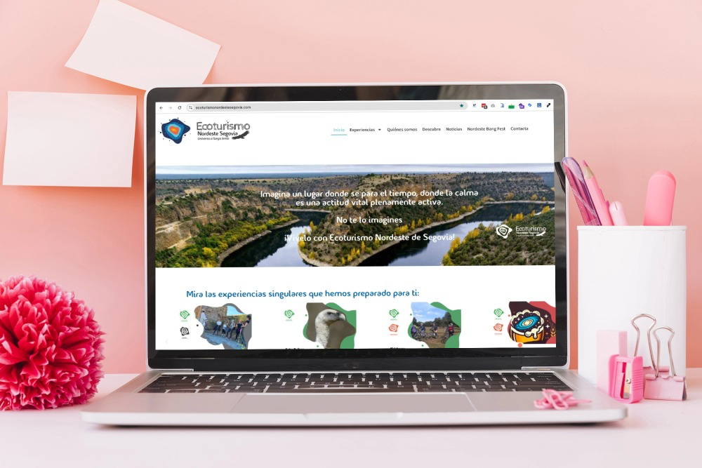 Mockup diseño web para Ecoturismo Nordeste de Segovia